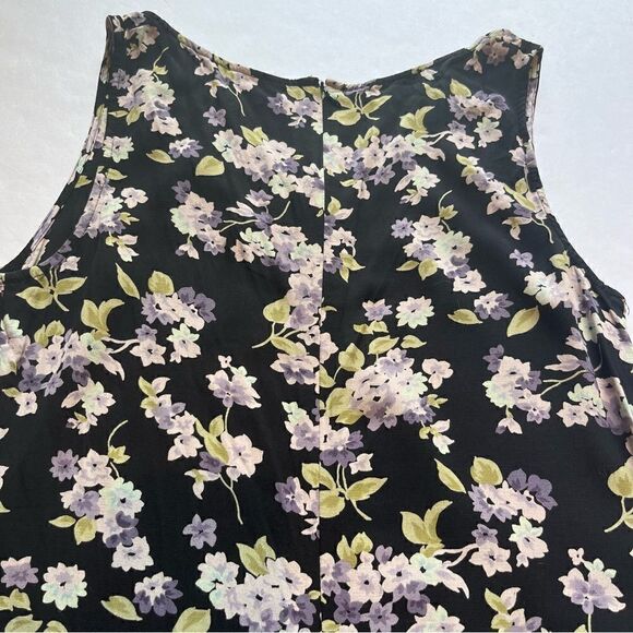 Gap Women's Sleeveless Dress Black/Lavender Multi floral Size Small - Picture 6 of 7